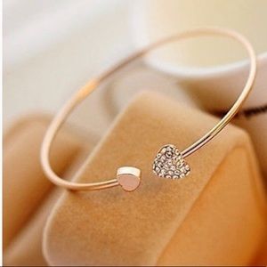 Crystal Heart Cuff Bracelet